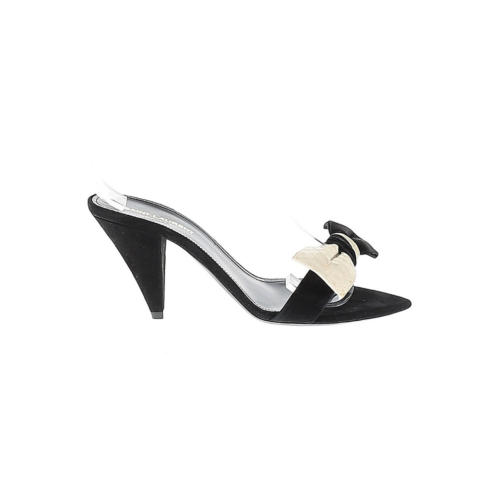 NEW Saint Laurent Ayers Suede Bow Sandal Heels